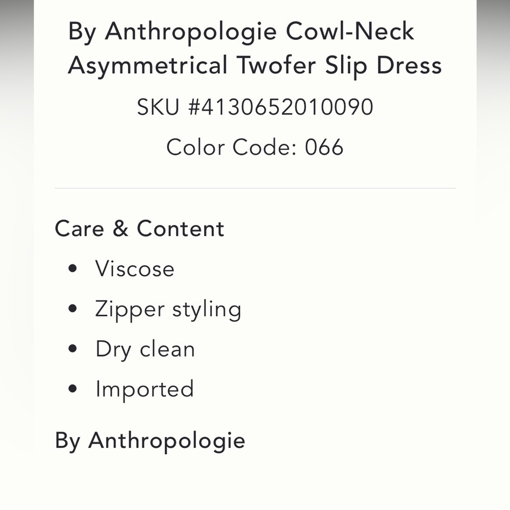Anthropologie NWT Cowl-Neck Asymmetrical Twofer Slip Dress size L. - Picture 8 of 10